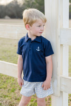 Blue Knit Polo w/ Anchor