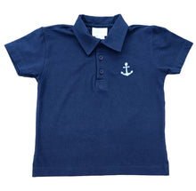 Blue Knit Polo w/ Anchor