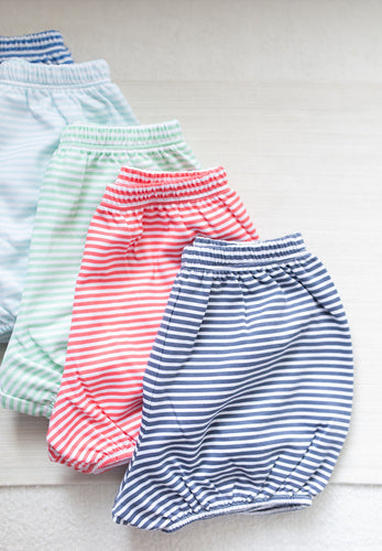 Boys Knit Bloomers, Green Stripe (Ready to Ship)