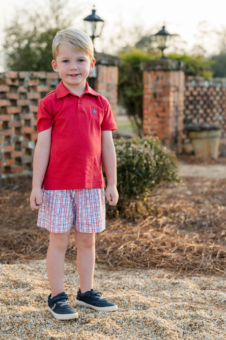 Red Polo w/ Star, Patriotic Knit