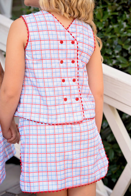 Layla Skirt Set, Patriotic Plaid