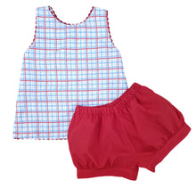 Sammy Bloomer/Banded Short Set, Patriotic Plaid