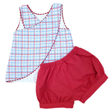 Sammy Bloomer/Banded Short Set, Patriotic Plaid