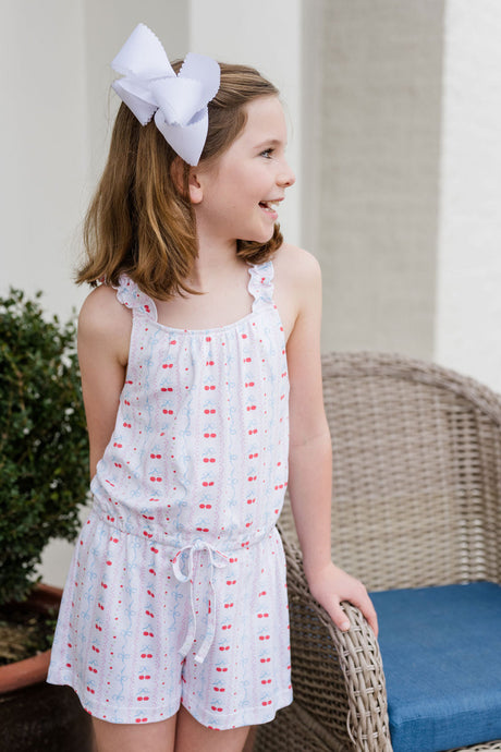 Claire Romper, Cherries and Bows