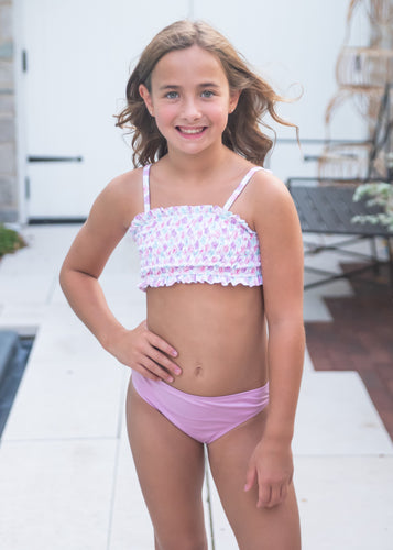 Two Piece Smocked Swim BE, Vintage Daisy (Ready to Ship)