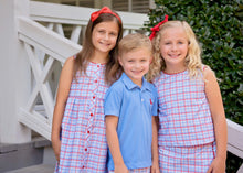 Blue Polo w/ Red Puppy, Patriotic Plaid