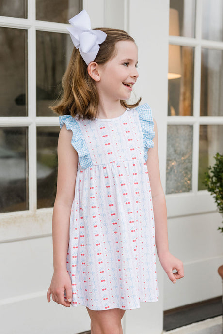 Lilly Dress - Cherries and Bows Knit