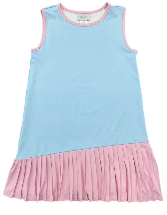 Vivi Tennis Dress - Blue w/ Pink, Serve It Up