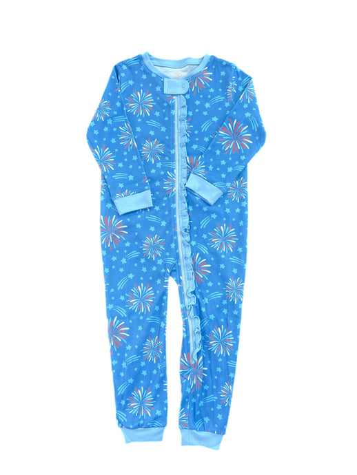 Girls One Piece Zip Up Jammies, Fireworks Knit Lounge