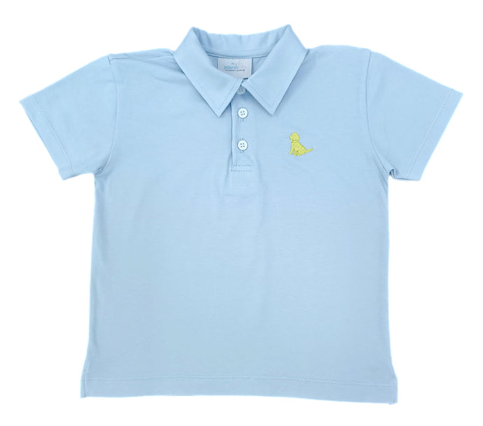 Light Blue Polo w/ Yellow Puppy EMB