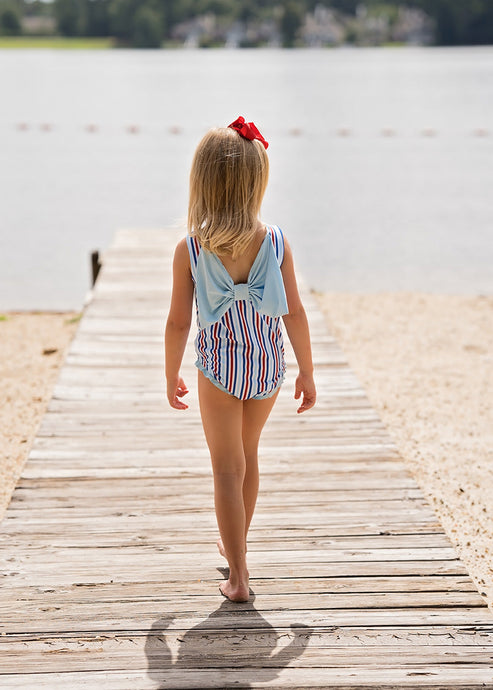 Lottie One Piece Swim, Patriotic Stripes