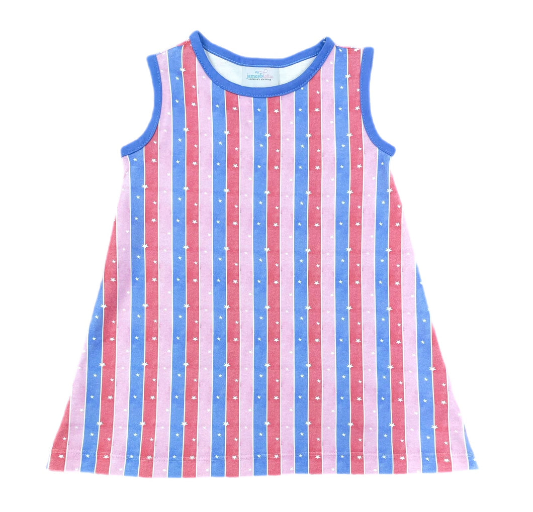 Madison Sleeveless Dress, Patriotic Stripe Knit