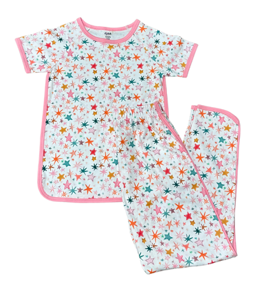 Short Sleeve/Pant Lounge Set, Stars