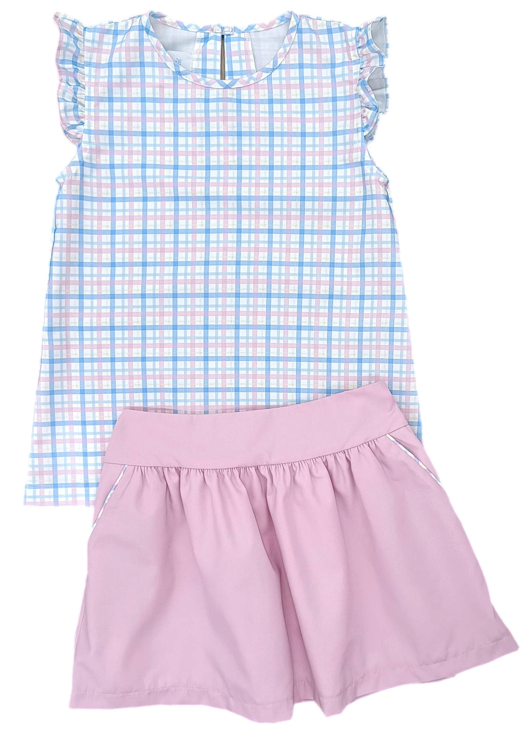 Hadley Skirt Set, Pastel Plaid