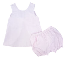 Lottie Bloomer/Banded Short Set, Pink Check Seersucker