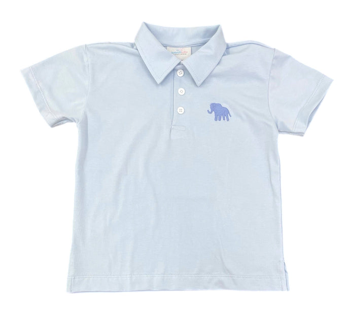 Light Blue Polo w/ Elephant EMB