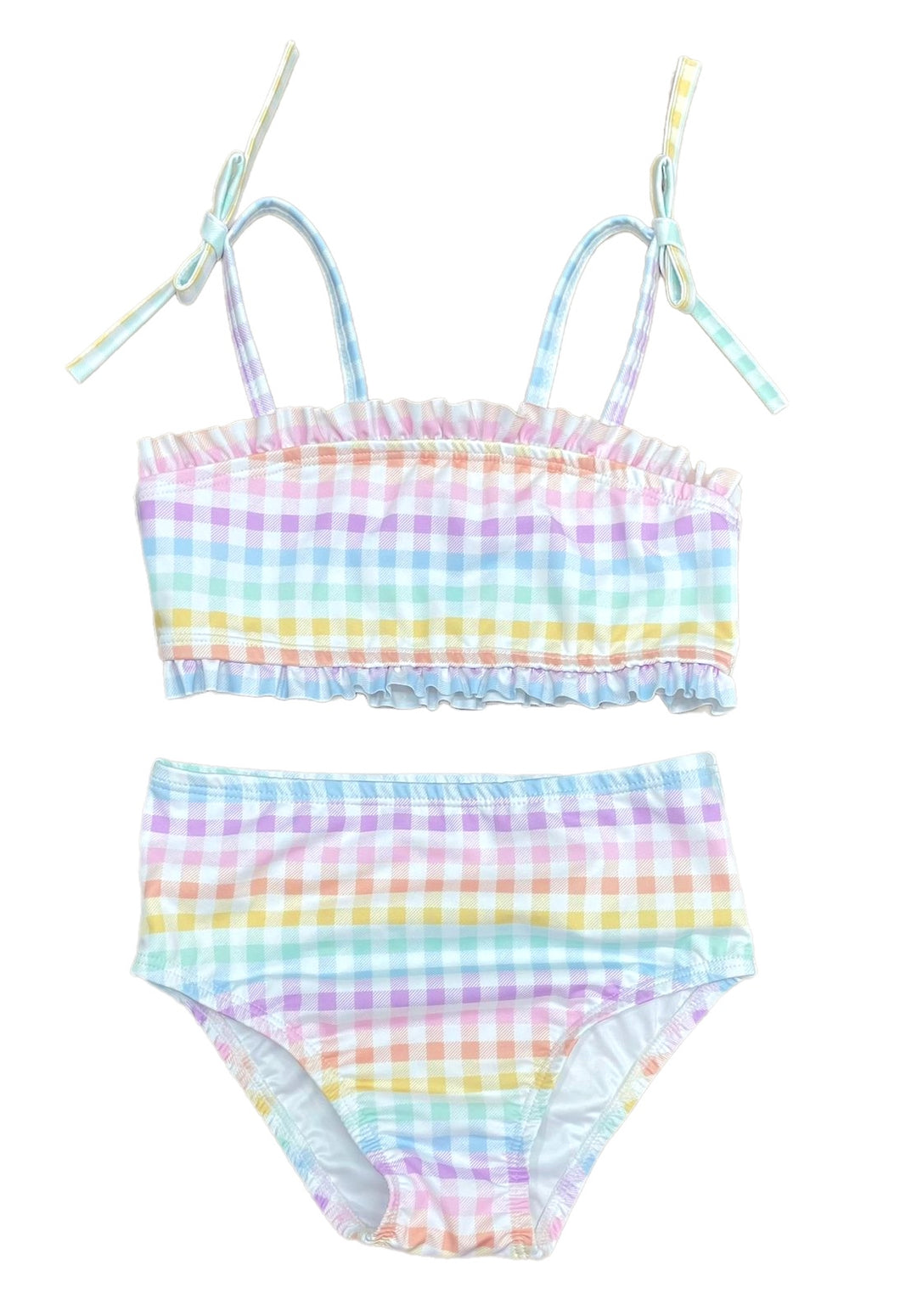 Two Piece Swim, Pastel Check BE (Ready to Ship)