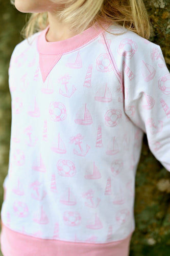 Sadie Knit Sweatshirt, Anchors Away (Ready to Ship)