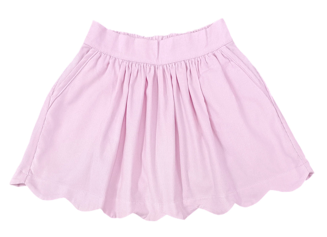 Sophie Scalloped Skirt, Light Pink Cord