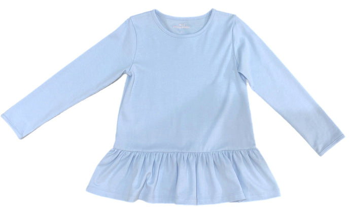 Basics Peggie Peplum Knit Top, Light Blue