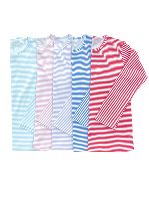 Basics Callie Crew Neck Top, Pink Stripe