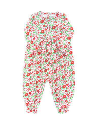 Isla Knit Long Bubble - Red & Pink Floral (Ready to Ship)