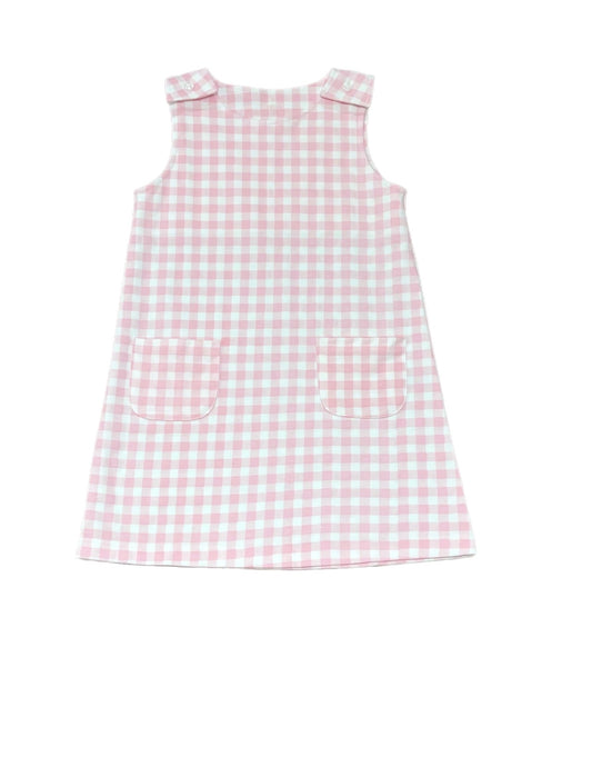 Savannah Scalloped Jumper, Pink Gingham