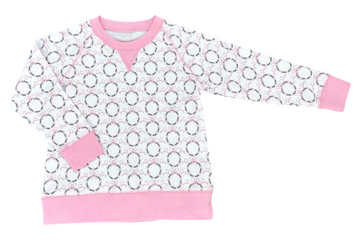 Sidney Sweatshirt, Pink Wreath Knit (Ready to Ship)