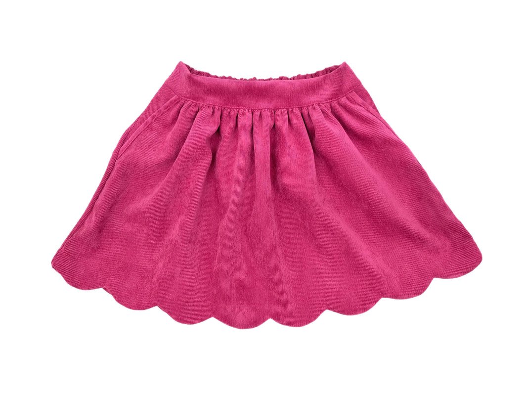 Sophie Scalloped Skirt, Red Cord (Ready to Ship)