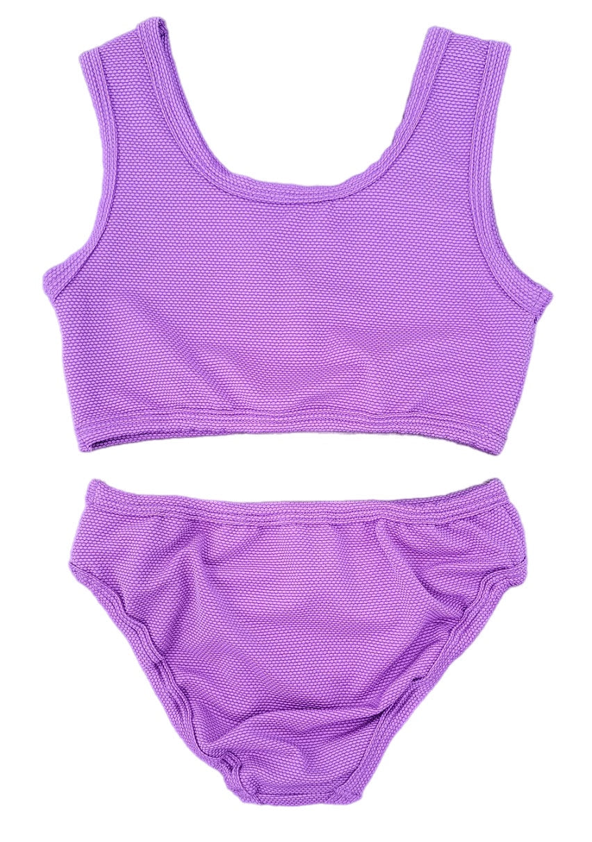 Two Piece Swim, Textured Purple BE