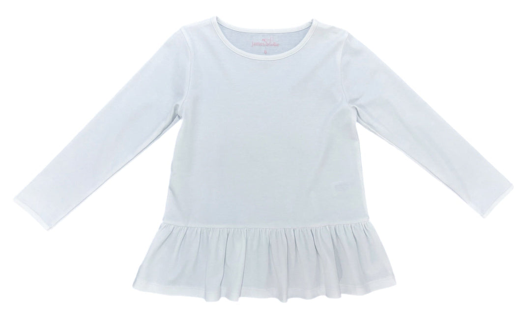 Basics Peggie Peplum Knit Top, White