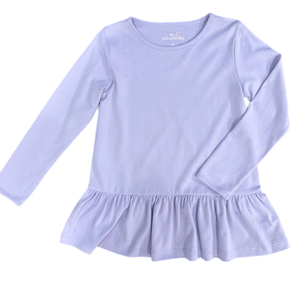 Basics Peggie Peplum Knit Top, Lavender