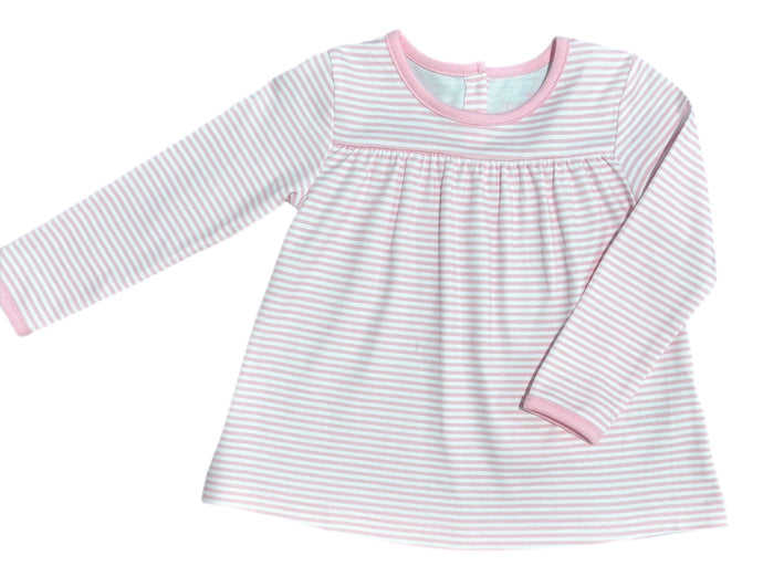 Basics Isla Knit Top, Light Pink Stripe