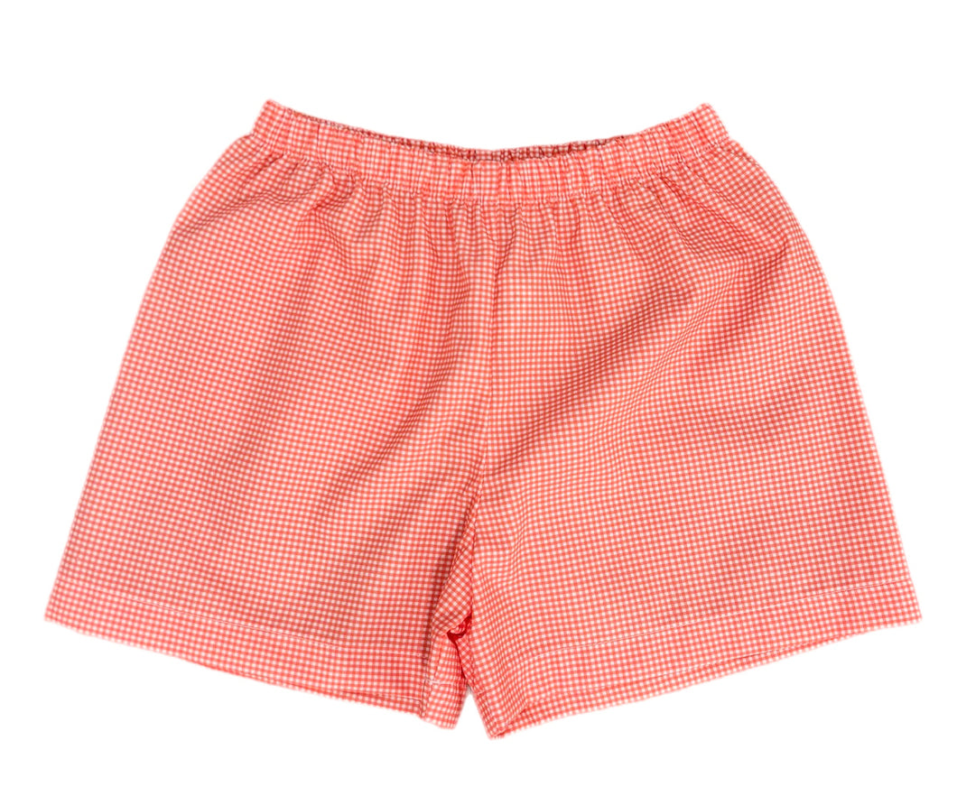 Conrad Shorts Orange Gingham, Pumpkin (Ready to Ship)