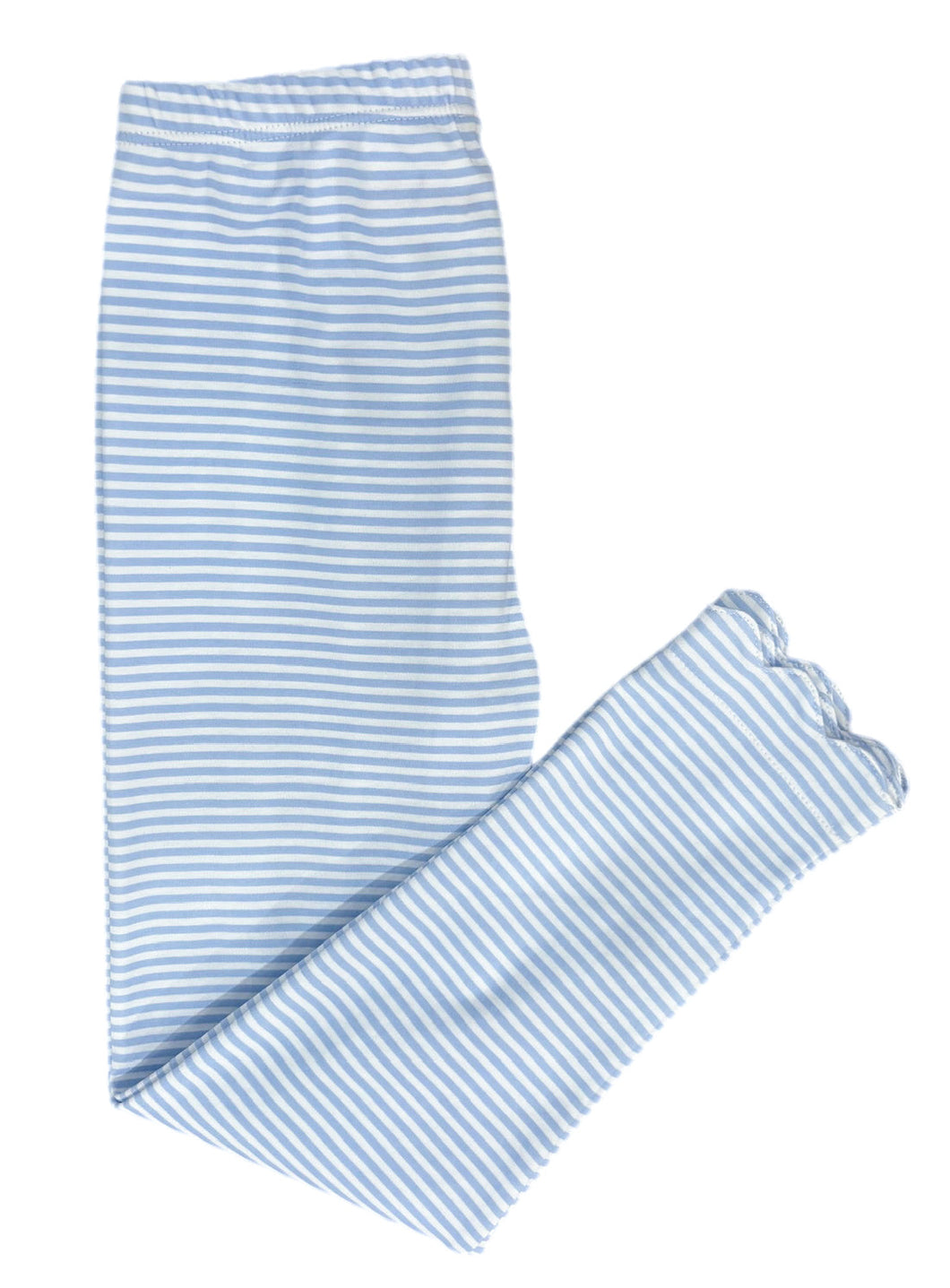 Basics Knit Leggings, Light Blue Stripe