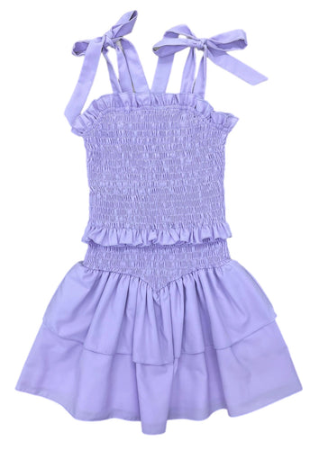 Smocked Woven Dress BE, Lavender