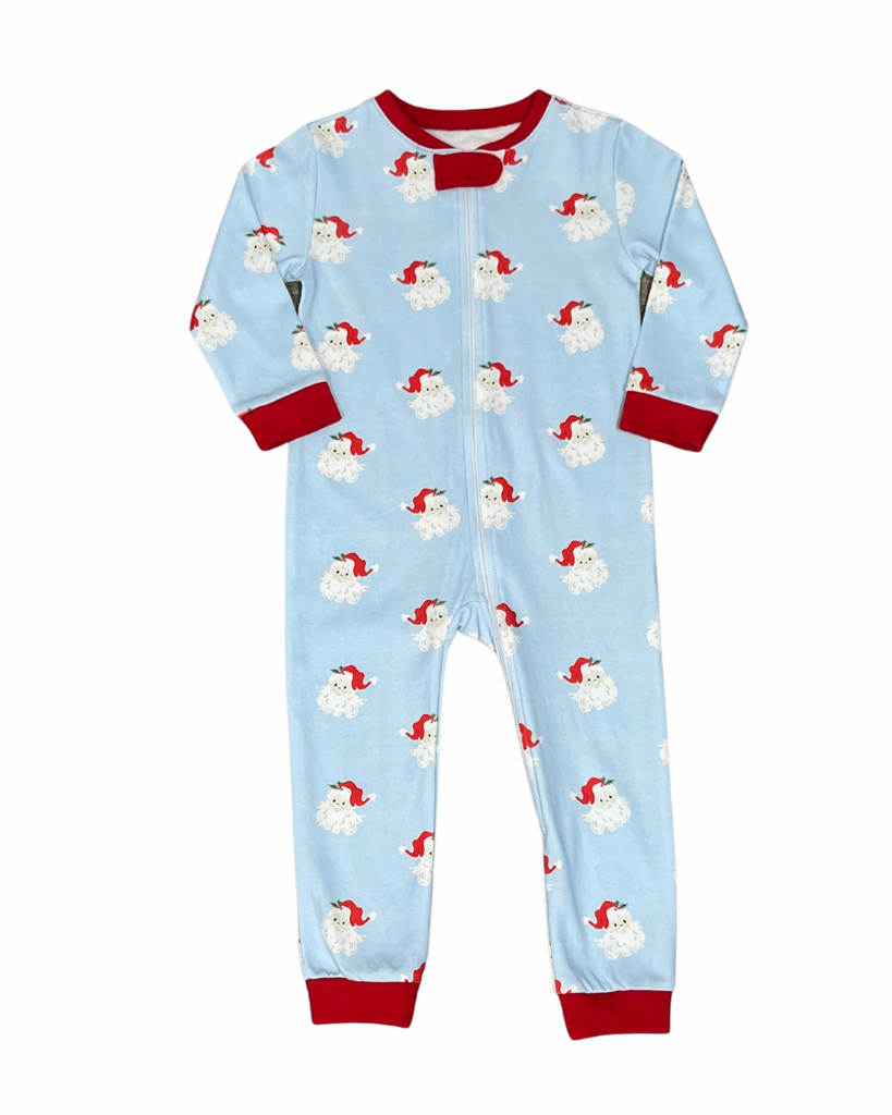 Boys One Piece Zip Up Jammies, Santa – James and Lottie INC