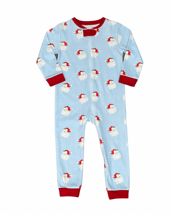 Boys One Piece Zip Up Jammies, Santa