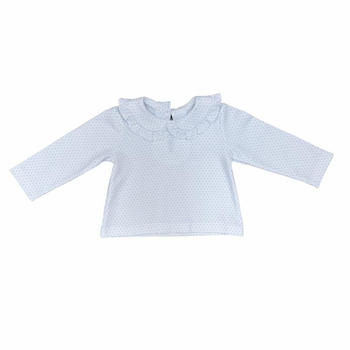 Pima Peter Pan Collar Top, White