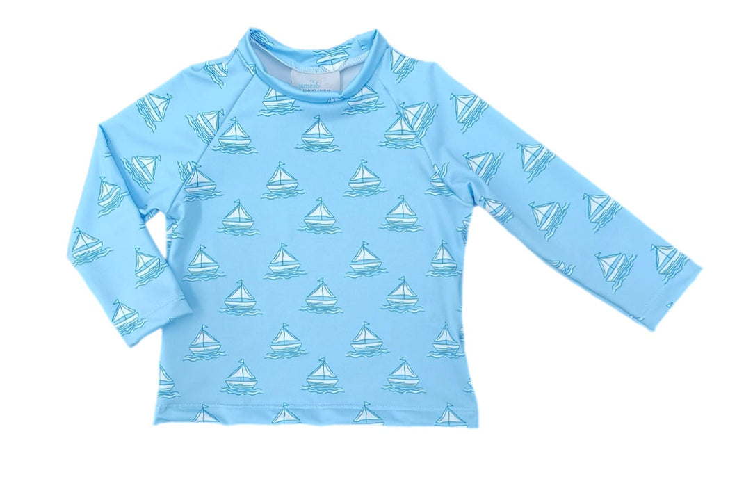 Sammy Rash Guard - Sailboats, Boys Set Sail