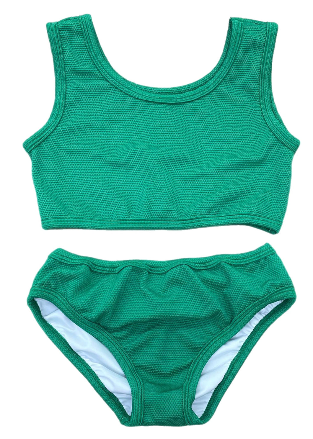 Two Piece Swim, Textured Green BE