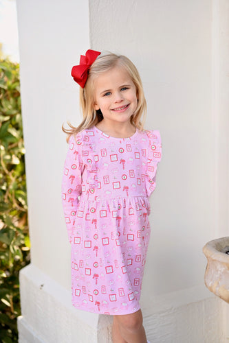 Harper Dress, Letters to Santa Knit (Ready to Ship)