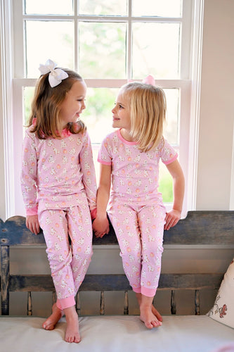 Girls Two-Piece Short Sleeve Jammies, Ghost (Ready to Ship)