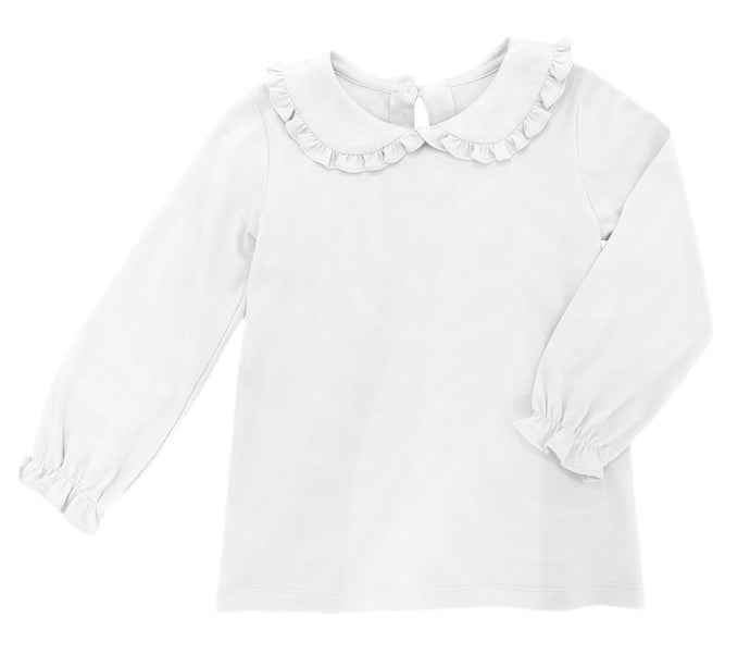 Basics Pima Peter Pan Top, White