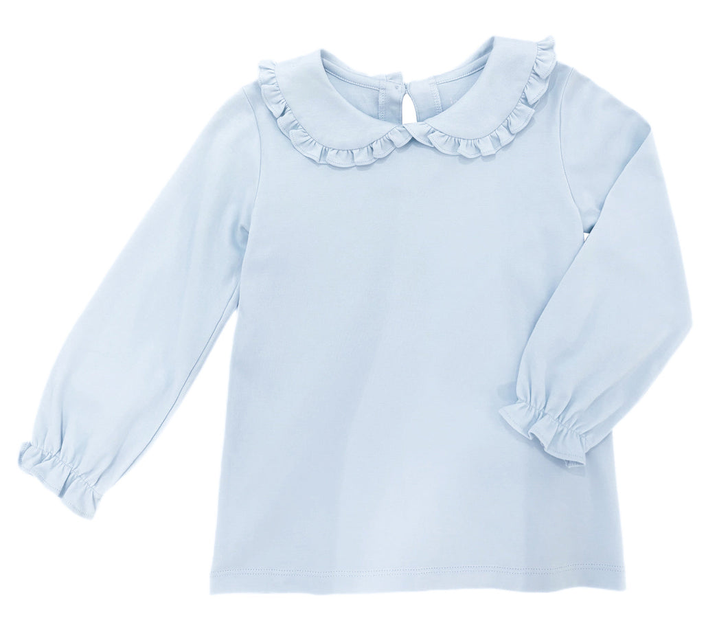 Basics Pima Peter Pan Top, Light Blue