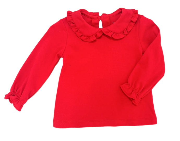 Basics Pima Peter Pan Top, Red