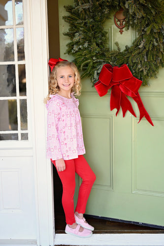 Harper Legging Set, Letters to Santa Knit (Ready to Ship)