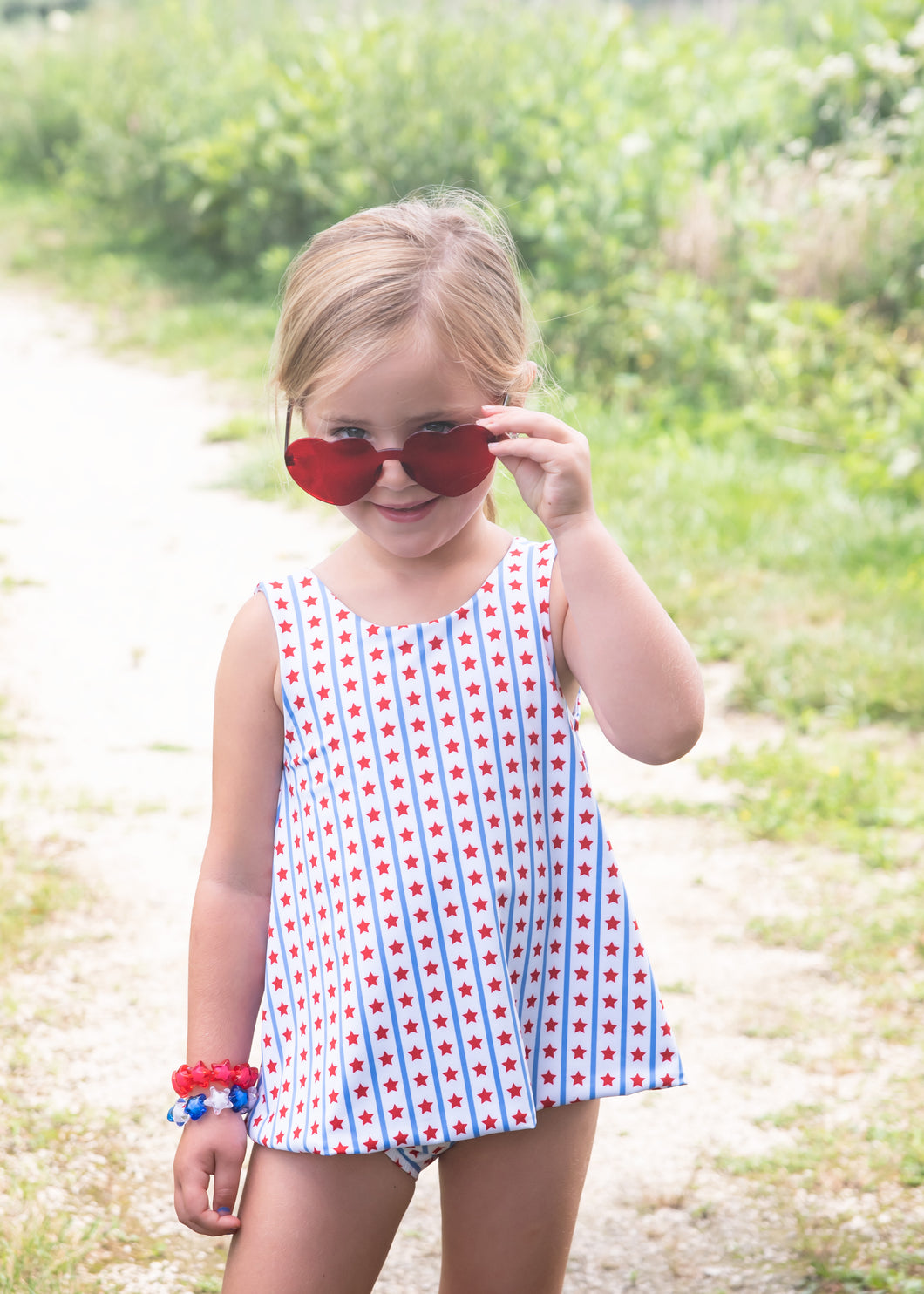 Lottie Big Girl Swim, Stars and Stripes