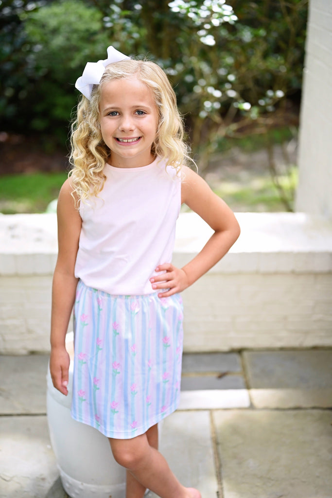 Sage Knit Skirt Set, Floral Pastel Stripe – James and Lottie INC