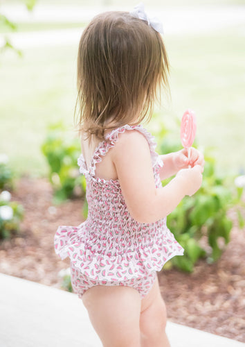 Willa Smocked Swim, Watermelon